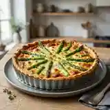 Tarte gourmande aux asperges vertes fraîches