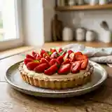 Tarte gourmande aux fraises fraîches et faisselle onctueuse
