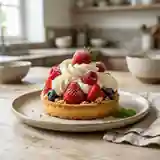 Tarte gourmande aux fruits rouges frais et chantilly maison
