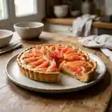 Tarte gourmande aux pamplemousses roses et crème légère