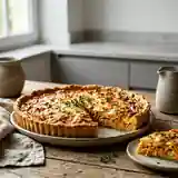 Tarte maison savoureuse aux carottes et oignons