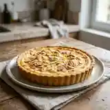 Tarte moelleuse au fromage blanc, citron et amandes