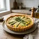 Tarte moelleuse aux asperges vertes et fromage frais