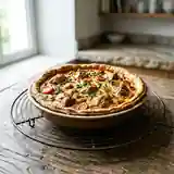 Tarte rustique au lapin fondant et carottes caramélisées