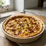 Tarte rustique aux lardons et pommes de terre sautées