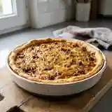 Tarte rustique aux oignons caramélisés et viande hachée