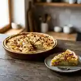 Tarte rustique aux pommes de terre et lardons fumés