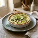 Tarte salée aux courgettes, Carré Frais et menthe fraîche