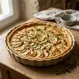 Tarte savoureuse à la courgette et aux lardons