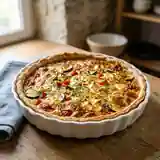 Tarte savoureuse à la feta et légumes frais