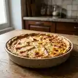 Tarte savoureuse à la raclette et jambon pour une personne