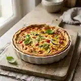 Tarte savoureuse à la ricotta et légumes frais