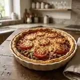 Tarte savoureuse au bœuf et à la tomate maison