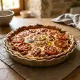 Tarte savoureuse au bœuf et tomates fraîches