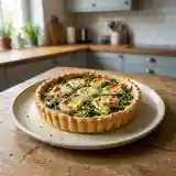 Tarte savoureuse au chèvre et épinards frais