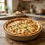 Tarte savoureuse au chèvre et poireaux fondants