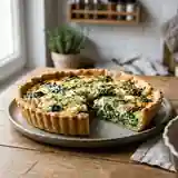 Tarte savoureuse au chèvre frais et épinards fondants
