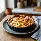 Tarte savoureuse au fromage de chèvre et gruyère fondant