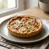 Tarte savoureuse au roquefort et jambon fumé