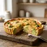 Tarte savoureuse au saumon et brocolis