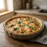 Tarte savoureuse au saumon frais et épinards fondants