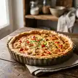 Tarte savoureuse au thon et poivron rouge