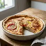 Tarte savoureuse au thon et tomates fraîches
