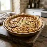 Tarte savoureuse aux aubergines grillées et jambon