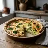 Tarte savoureuse aux brocolis et poudre d'amandes