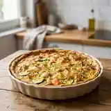 Tarte savoureuse aux courgettes, crabe et surimi