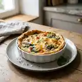Tarte savoureuse aux épinards frais et jambon fondant