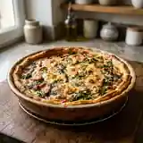 Tarte savoureuse aux épinards frais et lardons croustillants