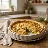 Tarte savoureuse aux poivrons verts fondants