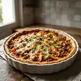Tarte savoureuse aux trois poivrons et corned beef