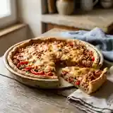 Tarte tzigane savoureuse aux légumes et viande hachée