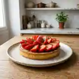 Tartelette aux fraises fraîches et coulis de pomme maison
