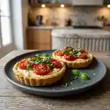 Tartelettes gourmandes au carré frais et tomates cerises