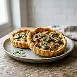 Tartelettes gourmandes aux champignons et crème onctueuse