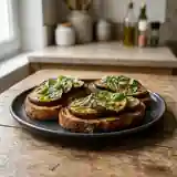Tartines aux aubergines confites