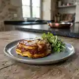 Tatin de foie gras fondant sur coulis de tomate maison