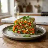 Terrine fraîche de légumes en gelée maison, légère et colorée