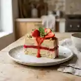 Terrine gourmande de bananes fraîches au coulis de fraises maison
