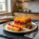 Terrine gourmande de pêches et framboises fraîches