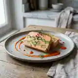 Terrine Gourmande de Saumon Fumé et Asperges Vertes avec Coulis de Poivron Rouge