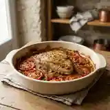 Thon fondant au lit de tomates confites