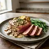 Thon Poêlé, Sauce Onctueuse Cidre et Champignons