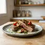 Thon rôti aux champignons et tomates fraîches : recette savoureuse et facile