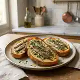 Toasts croustillants au beurre d'herbes et anchois