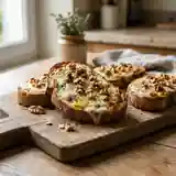 Toasts Roquefort, Miel et Noix