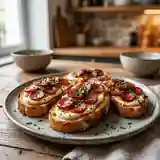 Toasts gourmands aux petits-suisses et chorizo épicé